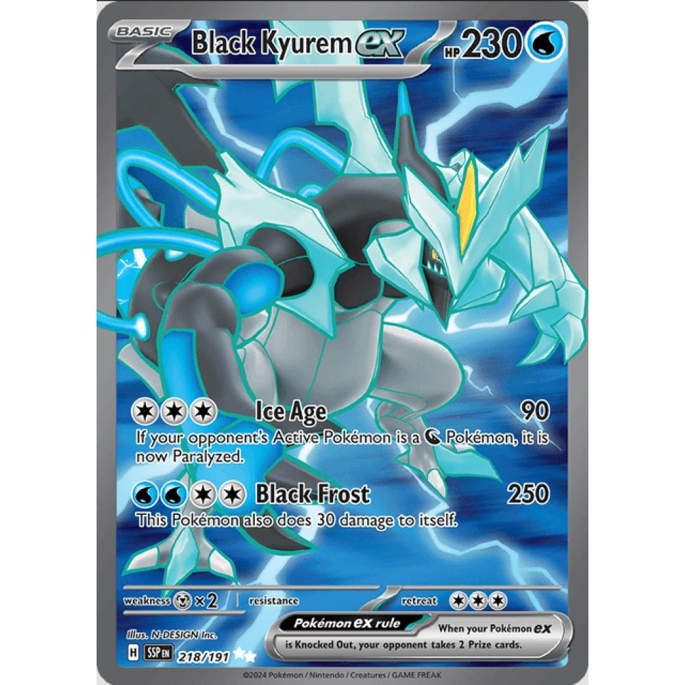 Black Kyurem ex, Ultra Rare, 218/191, Pokemon Card Game, Surging Sparks