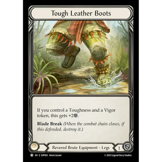 Tough Leather Boots SUP003-CF Common Flesh & Blood Trading Card Game Super Slam in Cold Foil Art