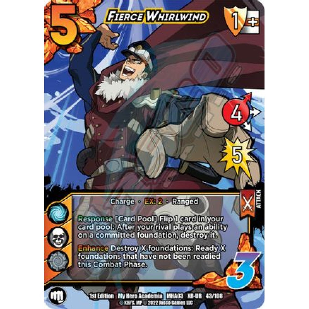 Fierce Whirlwind, 43/108, XR-UR, UniVersus, MHA03 Heroes Clash