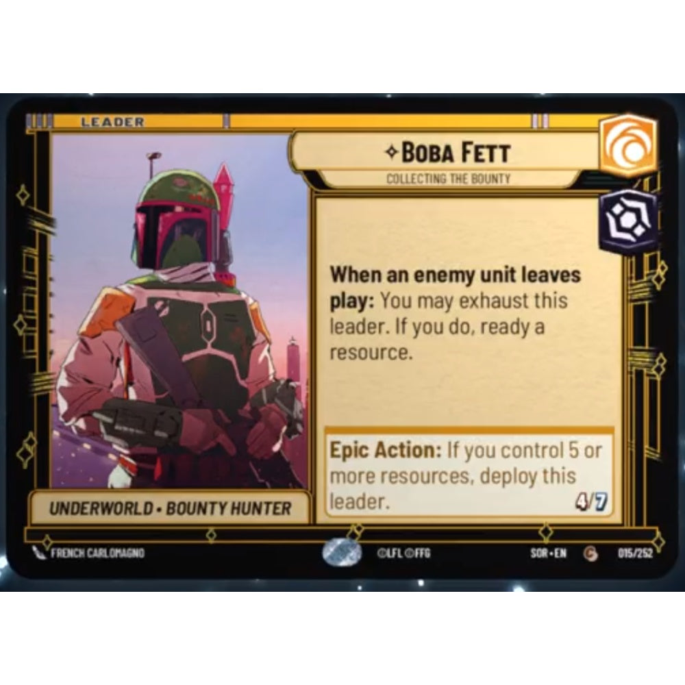 Boba Fett, 15, C, Star Wars Unlimited, Sparks Of Rebellion