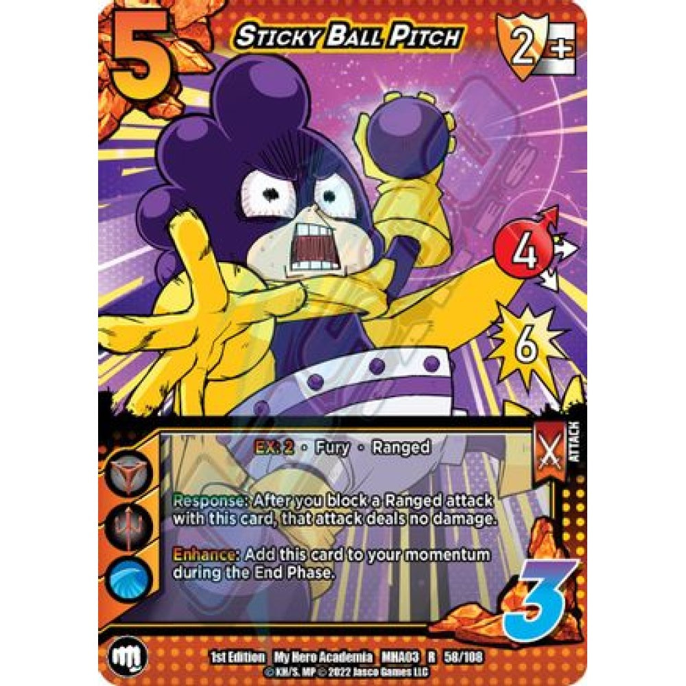 Sticky Ball Pitch, 58/108, R, UniVersus, MHA03 Heroes Clash