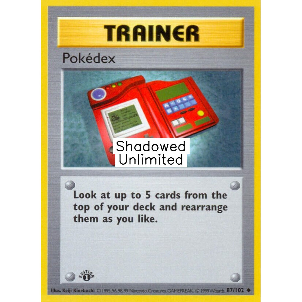 Pokédex Uncommon 87/102 Pokemon Card Game Base Set