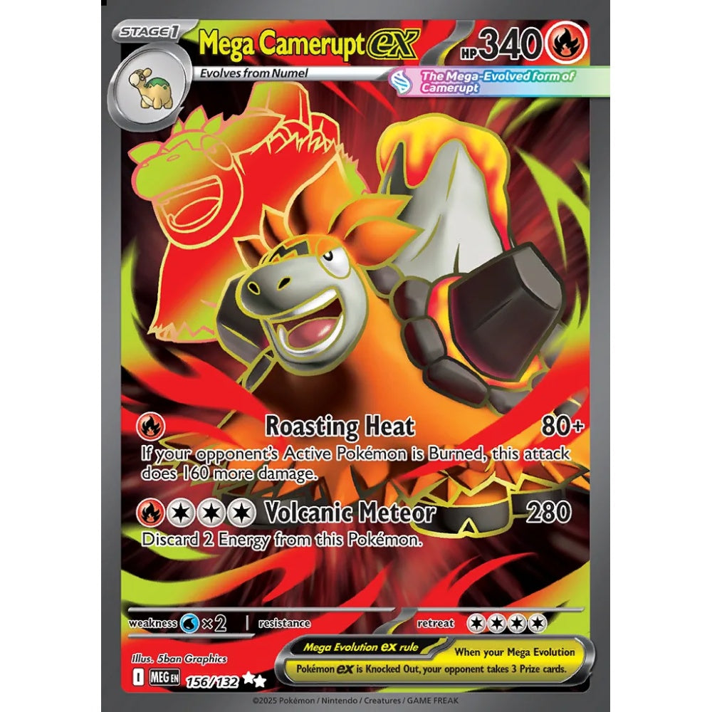 Mega Camerupt ex Ultra Rare 156/132 Pokemon Card Game Mega Evolution