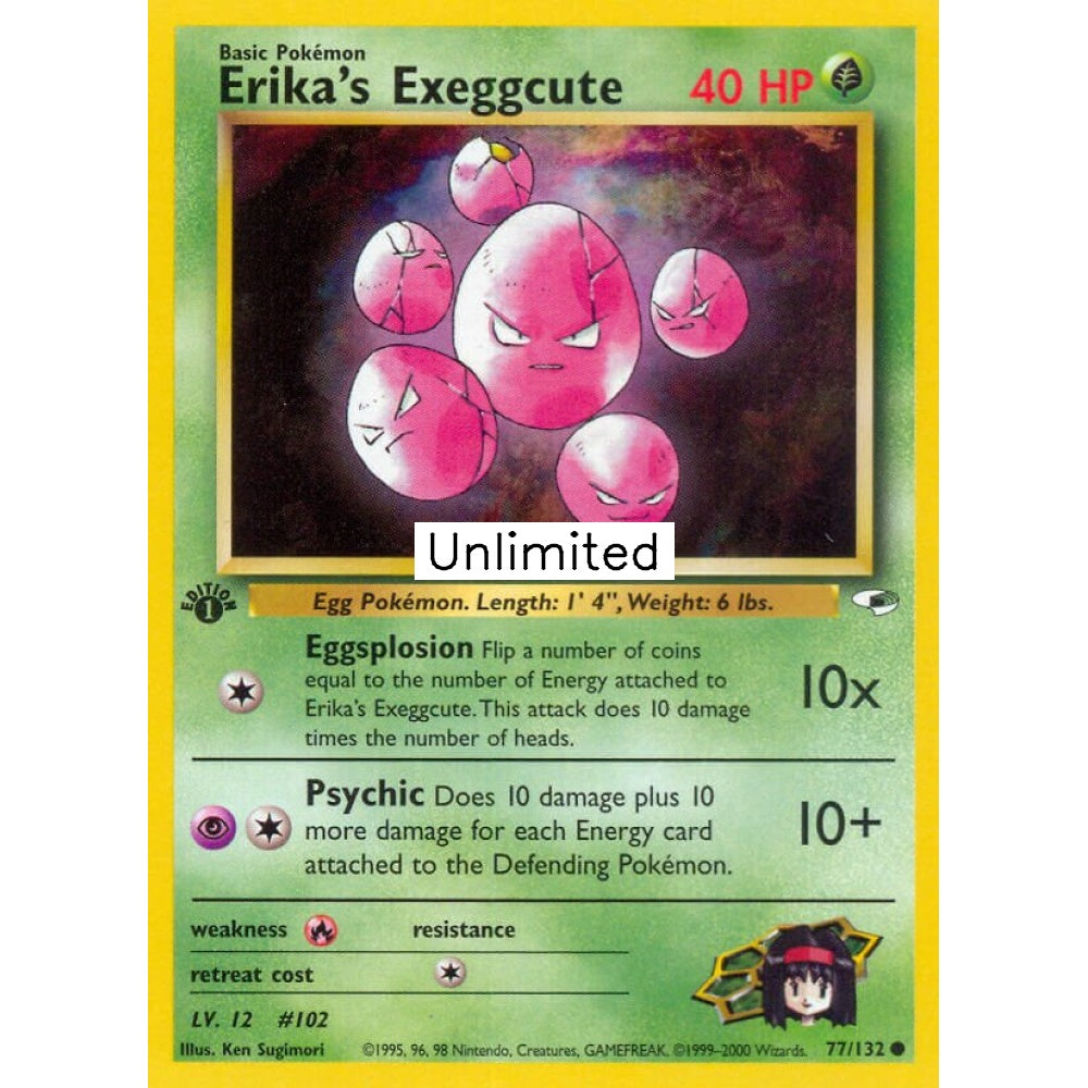 Erika's Exeggcute Common 77/132 Pokemon Card Game Gym Heroes