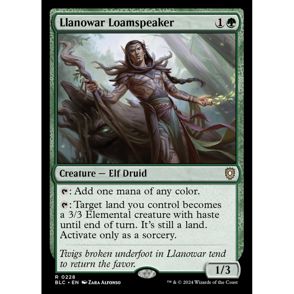 Llanowar Loamspeaker, 228, rare, Magic: The Gathering, Bloomburrow