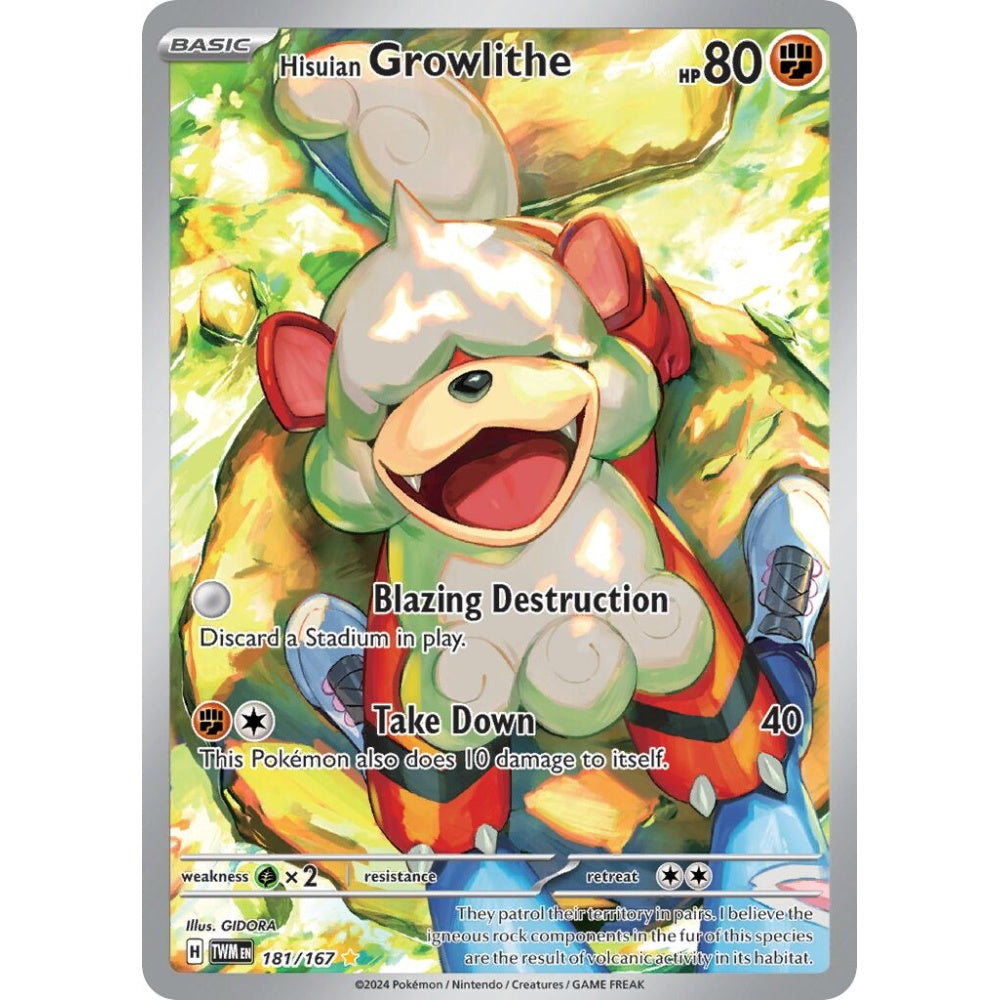 Hisuian Growlithe Illustration Rare 181/167 Pokemon Card Game Twilight Masquerade