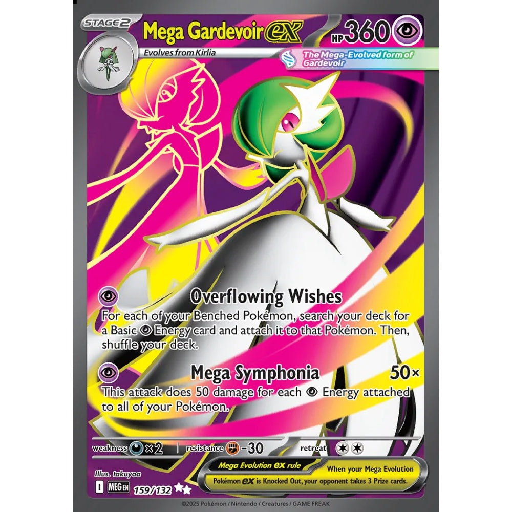 Mega Gardevoir ex Ultra Rare 159/132 Pokemon Card Game Mega Evolution