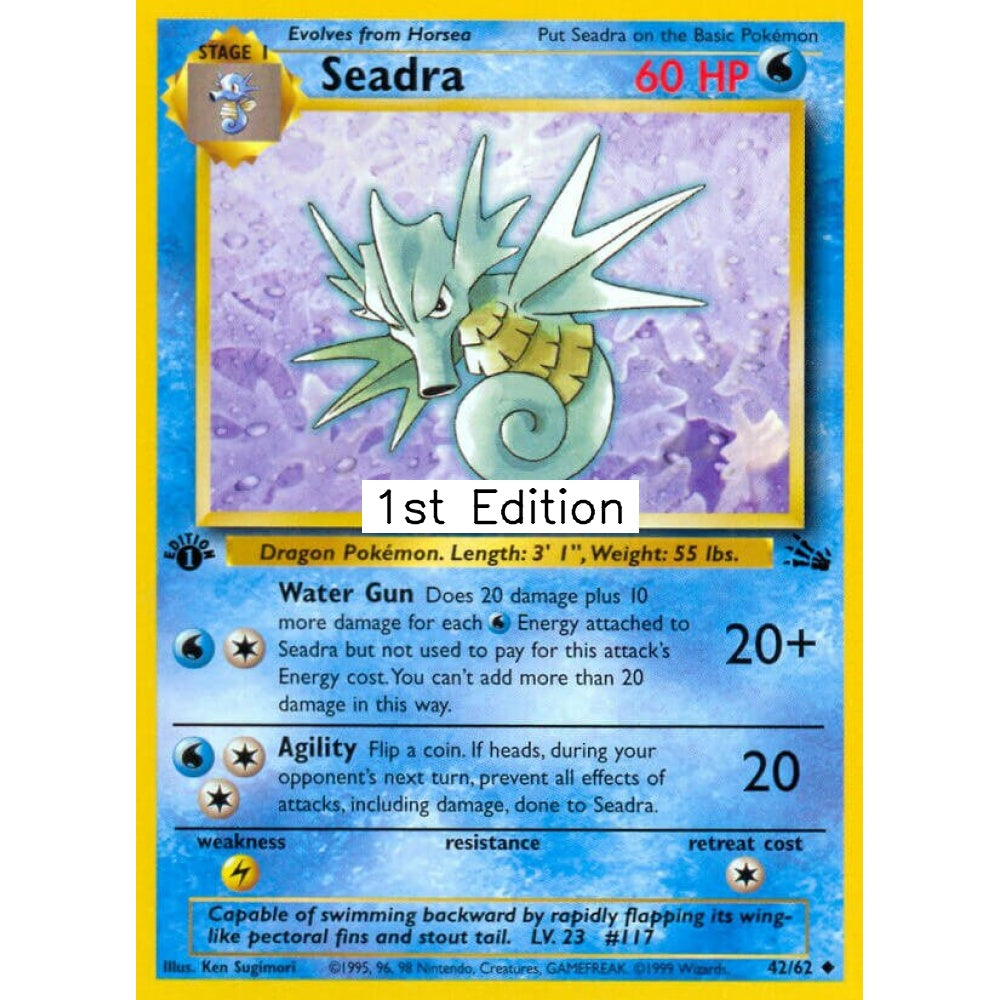 Seadra Uncommon 42/62 Pokemon Card Game Fossil