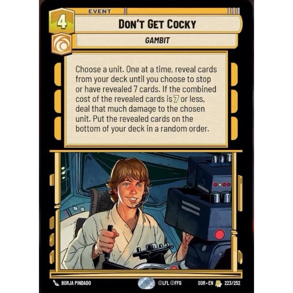 Don't Get Cocky, 223, R, Star Wars Unlimited, Sparks Of Rebellion