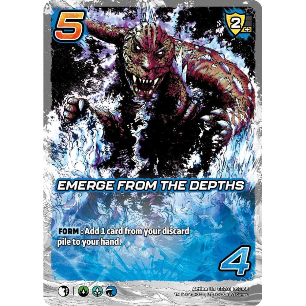 Emerge from the Depths GDZ01 99/186 GDZ01 Universus Godzilla: Reign of Kaiju Action UR