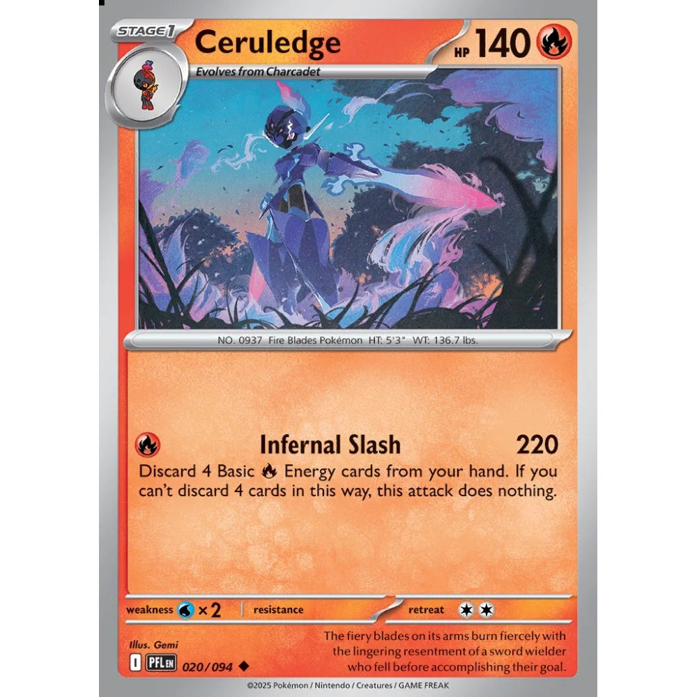 Ceruledge Uncommon 020/094 Pokemon Card Game Phantasmal Flames