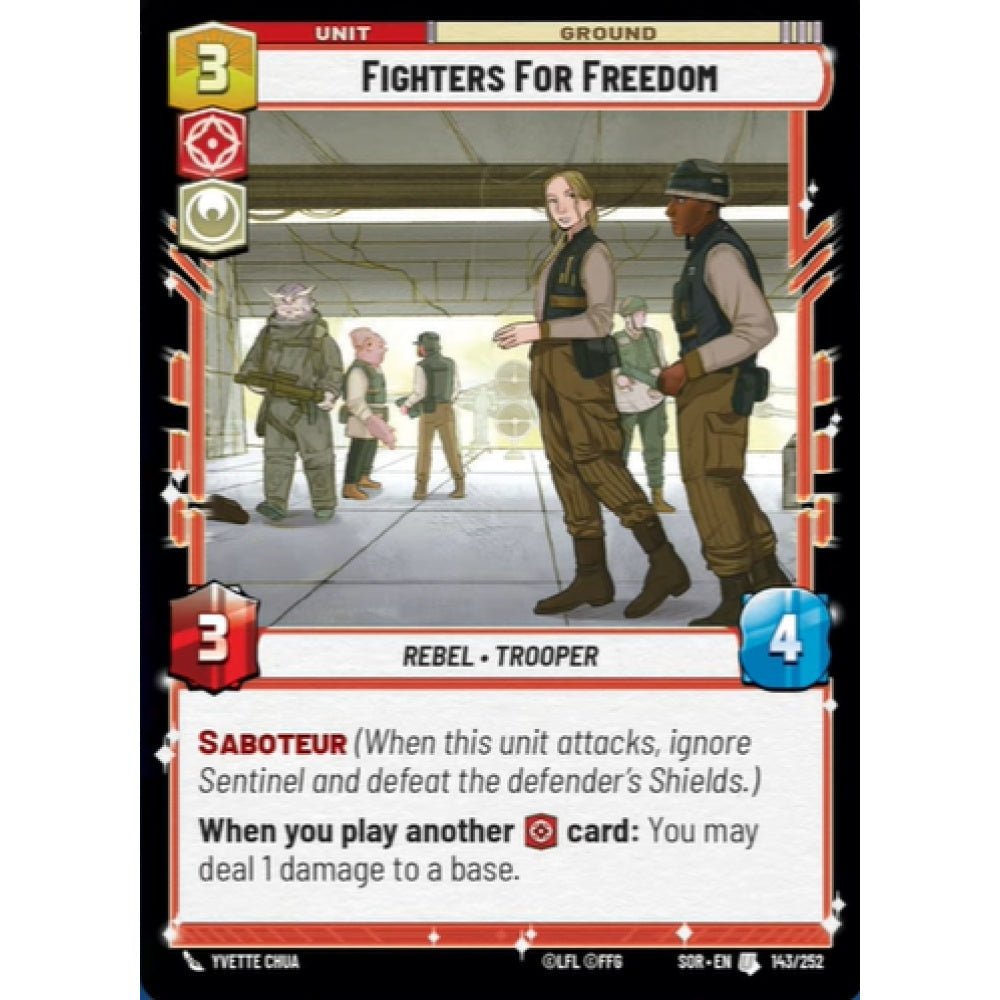 Fighters For Freedom, 143, U, Star Wars Unlimited, Sparks Of Rebellion