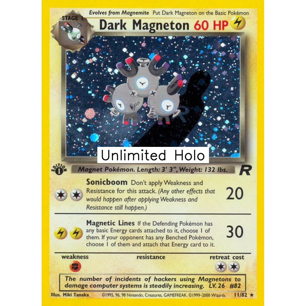 Dark Magneton Holo Rare 11/82 Pokemon Card Game Team Rocket