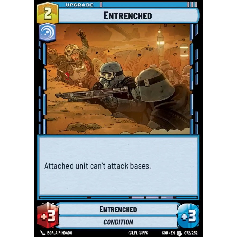 Entrenched, 72, U, Star Wars Unlimited, Sparks Of Rebellion