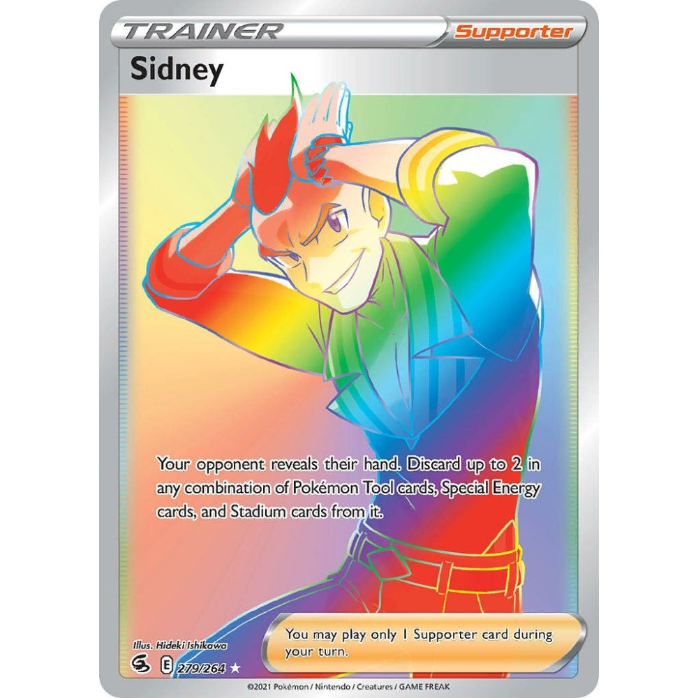 Sidney Rare Rainbow 279/264 Pokemon Card Game Fusion Strike