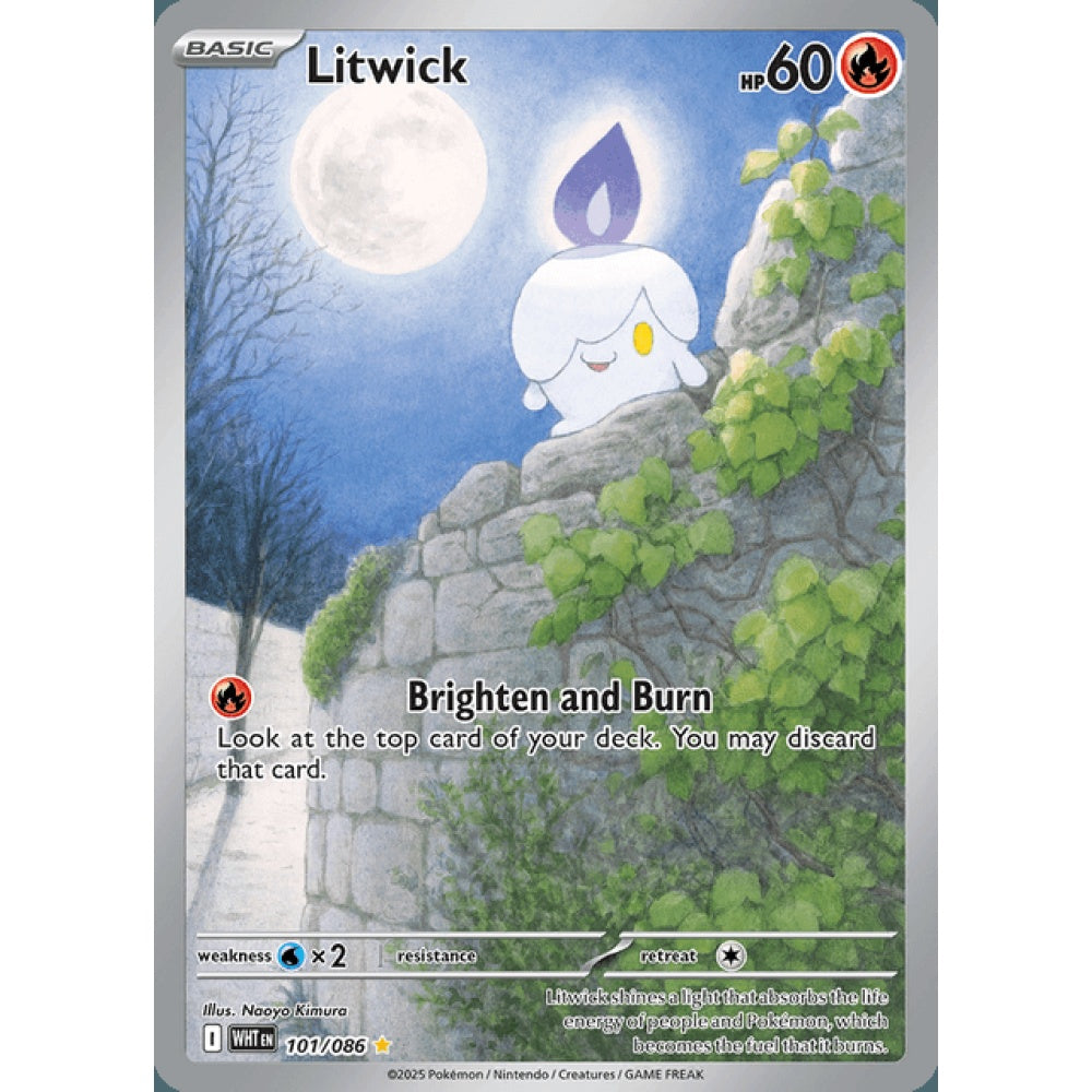 Litwick Illustration Rare 101/086 Pokemon Card Game White Flare