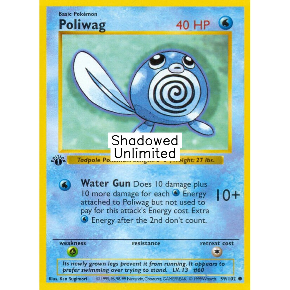 Poliwag Common 59/102 Pokemon Card Game Base Set