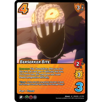 Berserker Bite, 47/153, UC, UniVersus, MHA06 Jet Burn
