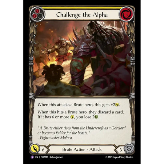 Challenge the Alpha SUP129 Super-Rare Flesh & Blood Trading Card Game Super Slam in Regular Art
