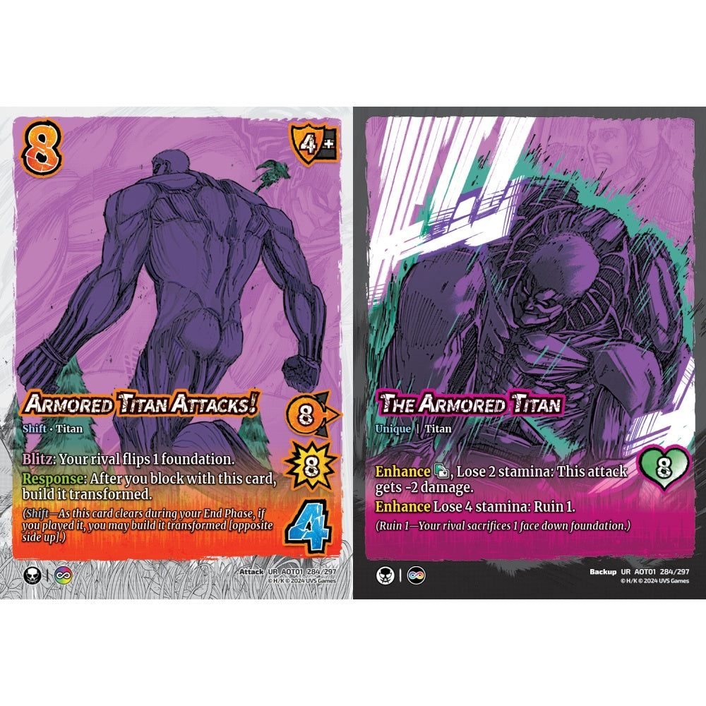 Armored Titan Attacks!//The Armored Titan, 284/297, UR, UniVersus, Attack on Titan: Battle for Humanity