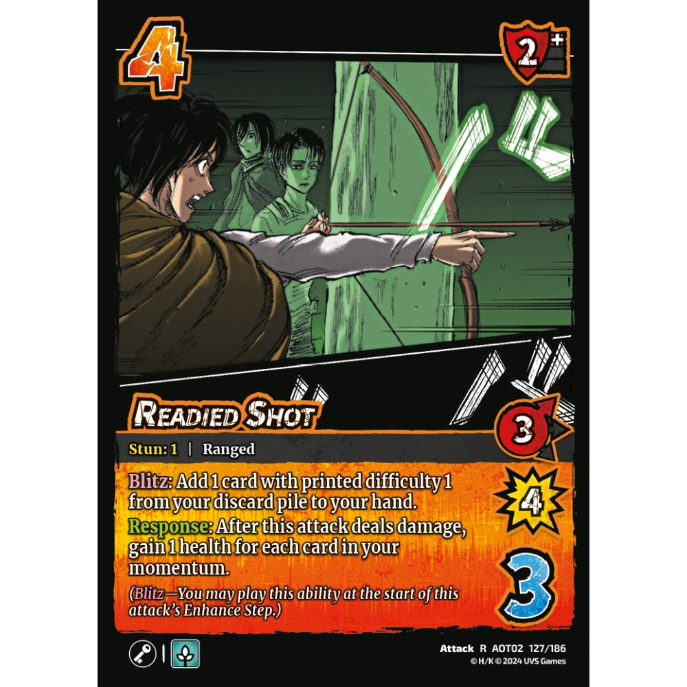 Readied Shot, 127/186, AOT02, Universus, Attack on Titan: Origins of Power, Attack, R