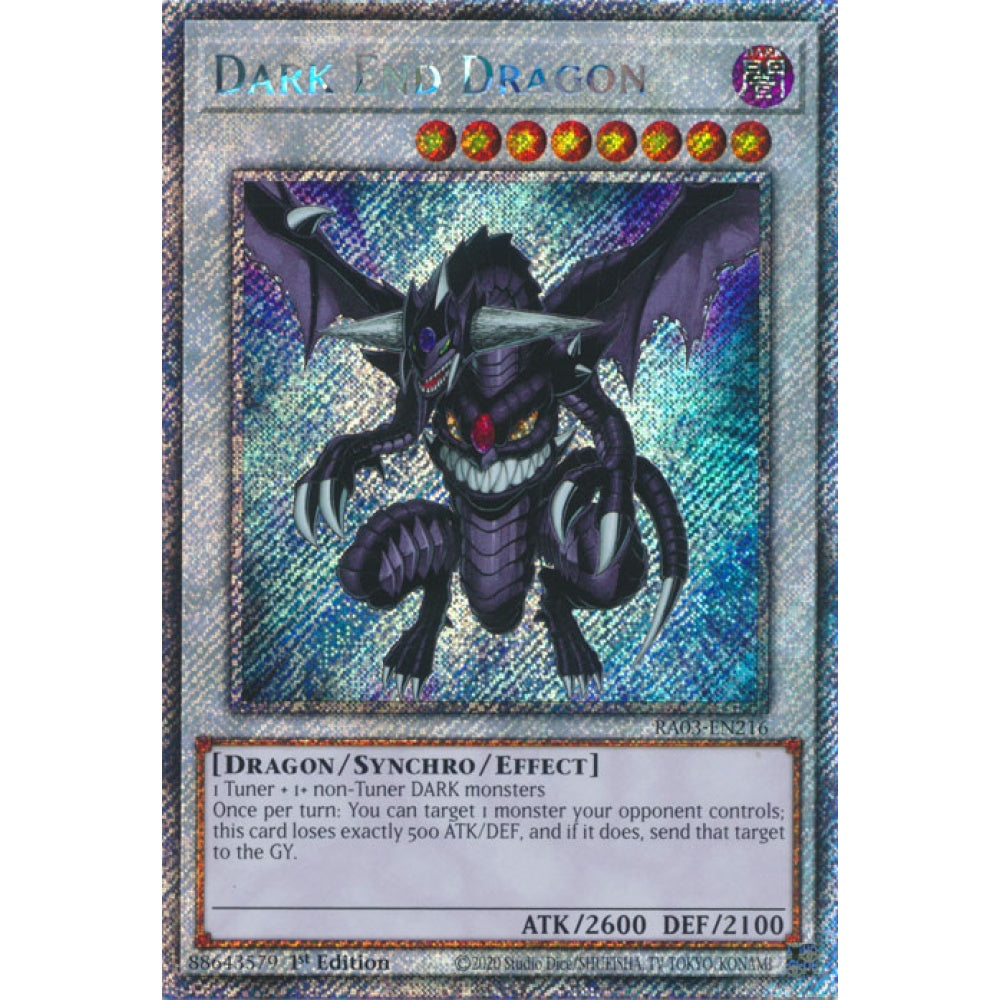 Dark End Dragon RA03-EN216 QCR Quarter Century Secret Rare Yu-Gi-Oh Quarter Century Bonanza in Art