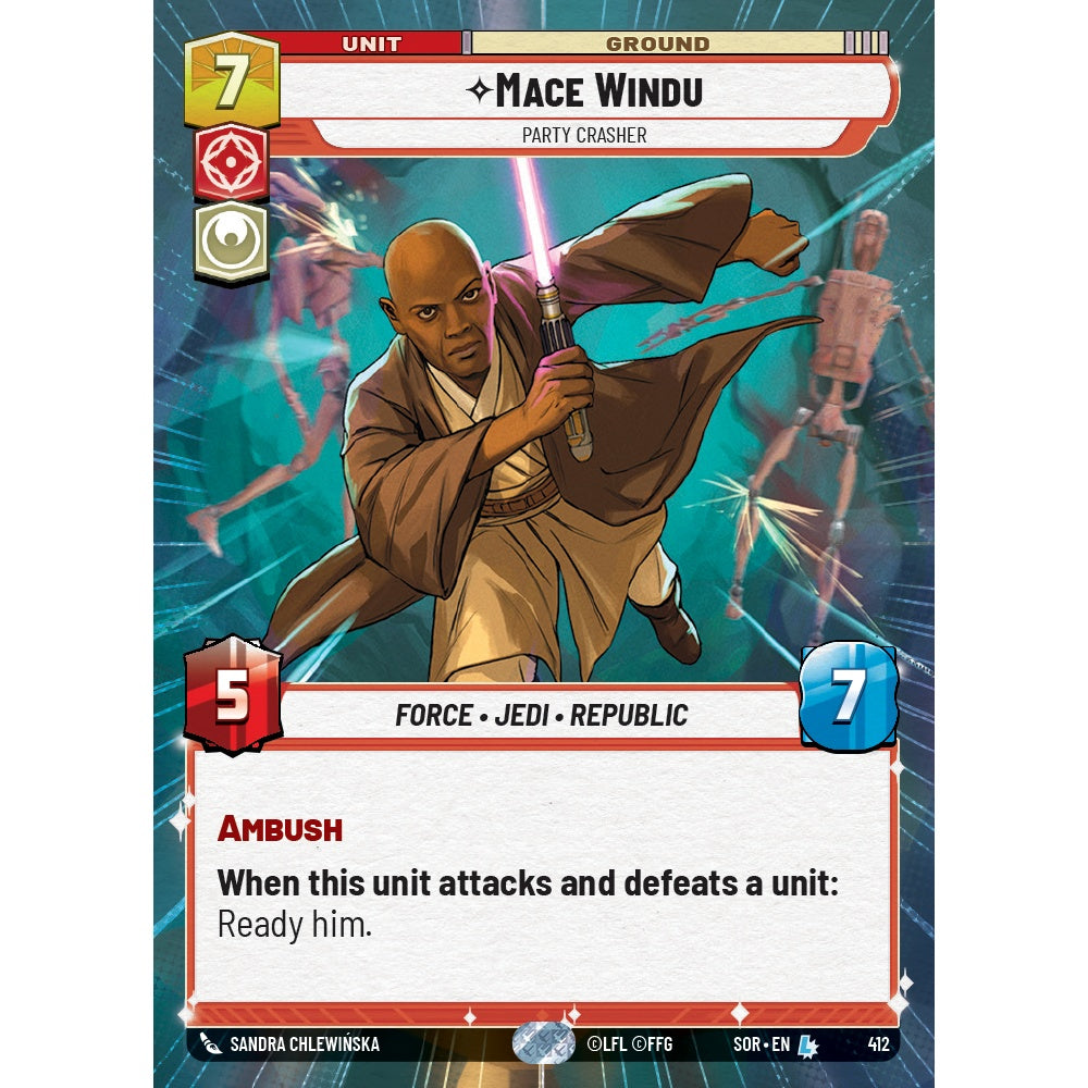 Mace Windu, 412, L, Star Wars Unlimited, Sparks Of Rebellion