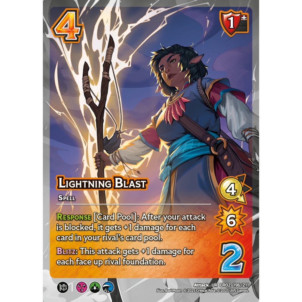 Lightning Blast, 196/211, CR02, Universus, Critical Role: Heroes Of Exandria, Attack, UR