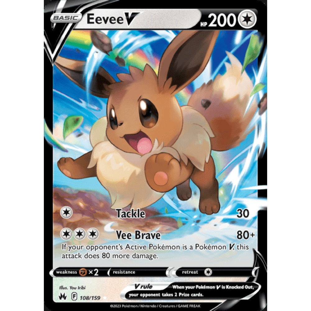 Eevee V Double Rare 108/159 Pokemon Card Game Crown Zenith