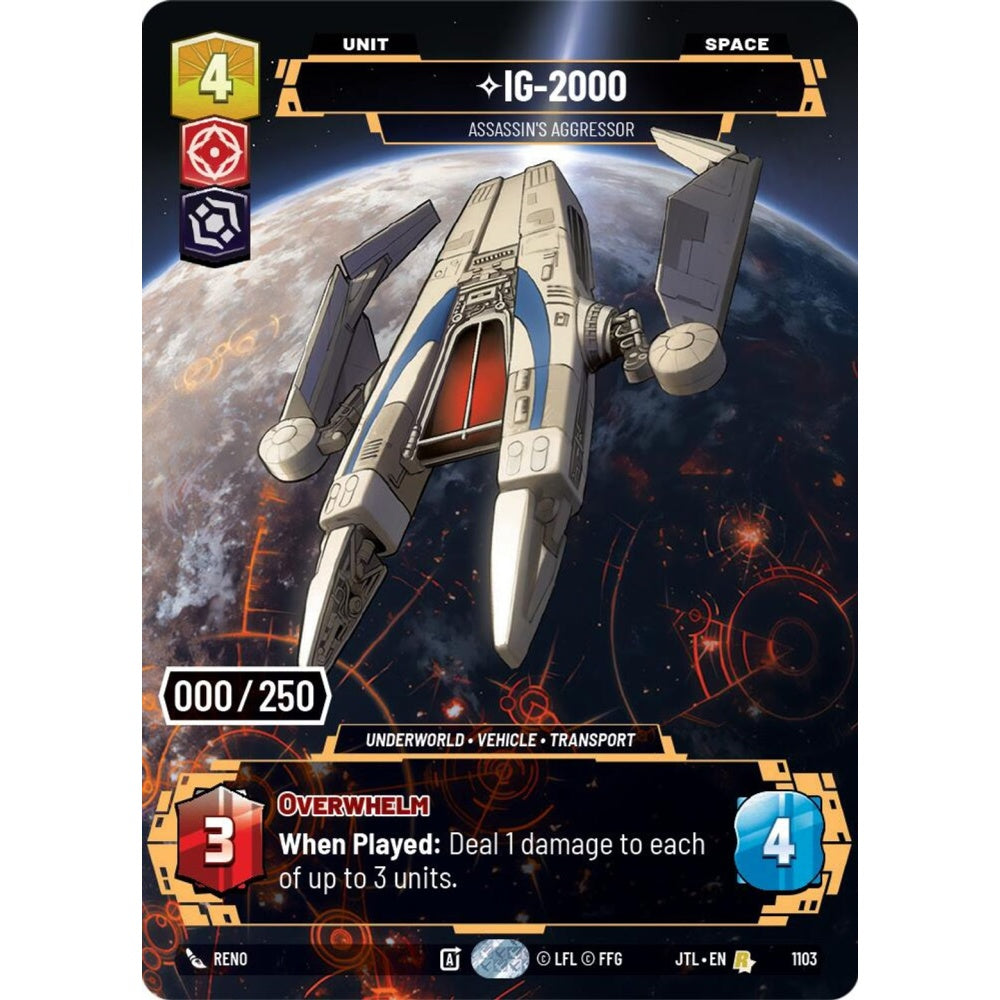 IG-2000, R, JTL 1103) Prestige Serialized, Star Wars Unlimited