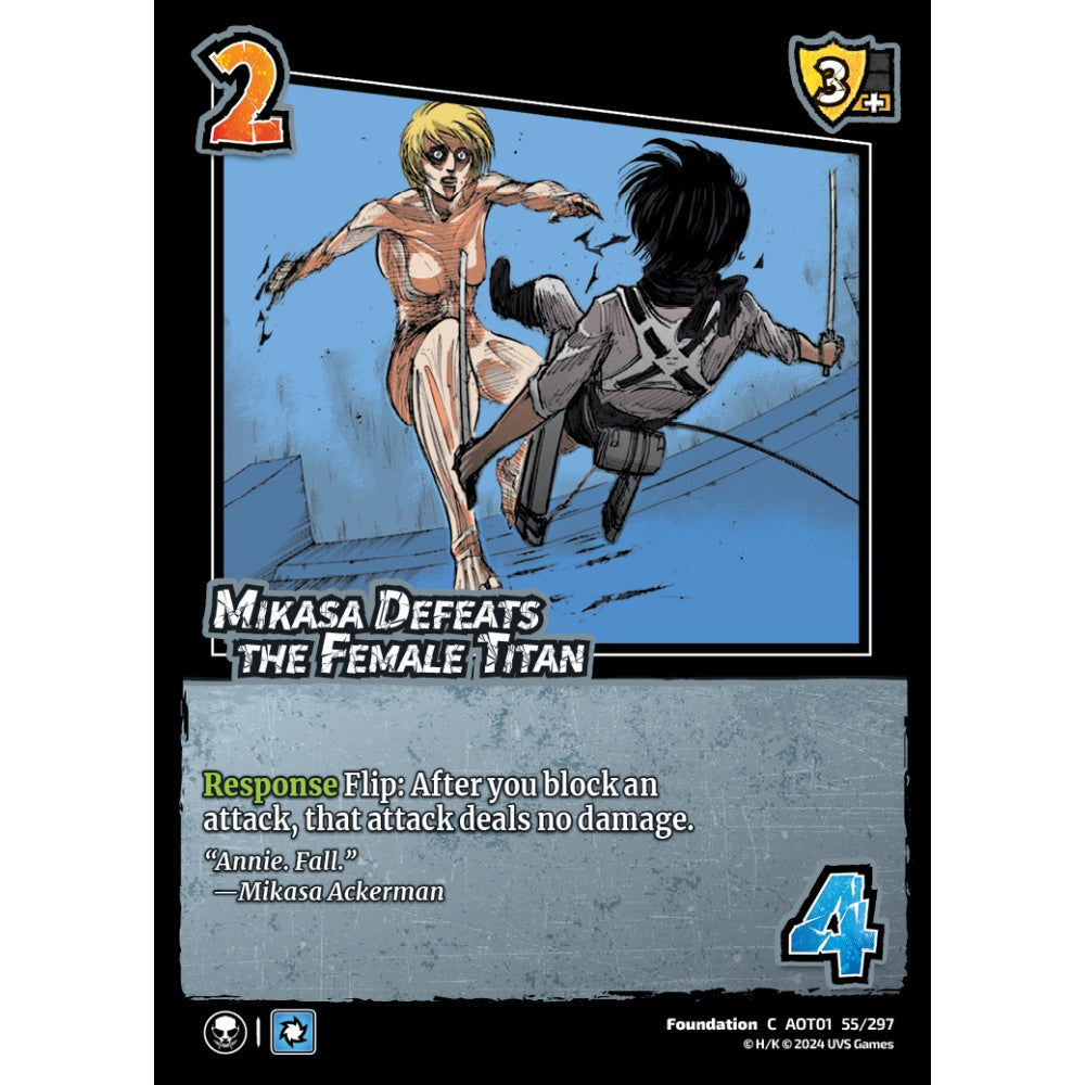 Mikasa Defeats the Female Titan, 55/297, C, UniVersus, Attack on Titan: Battle for Humanity