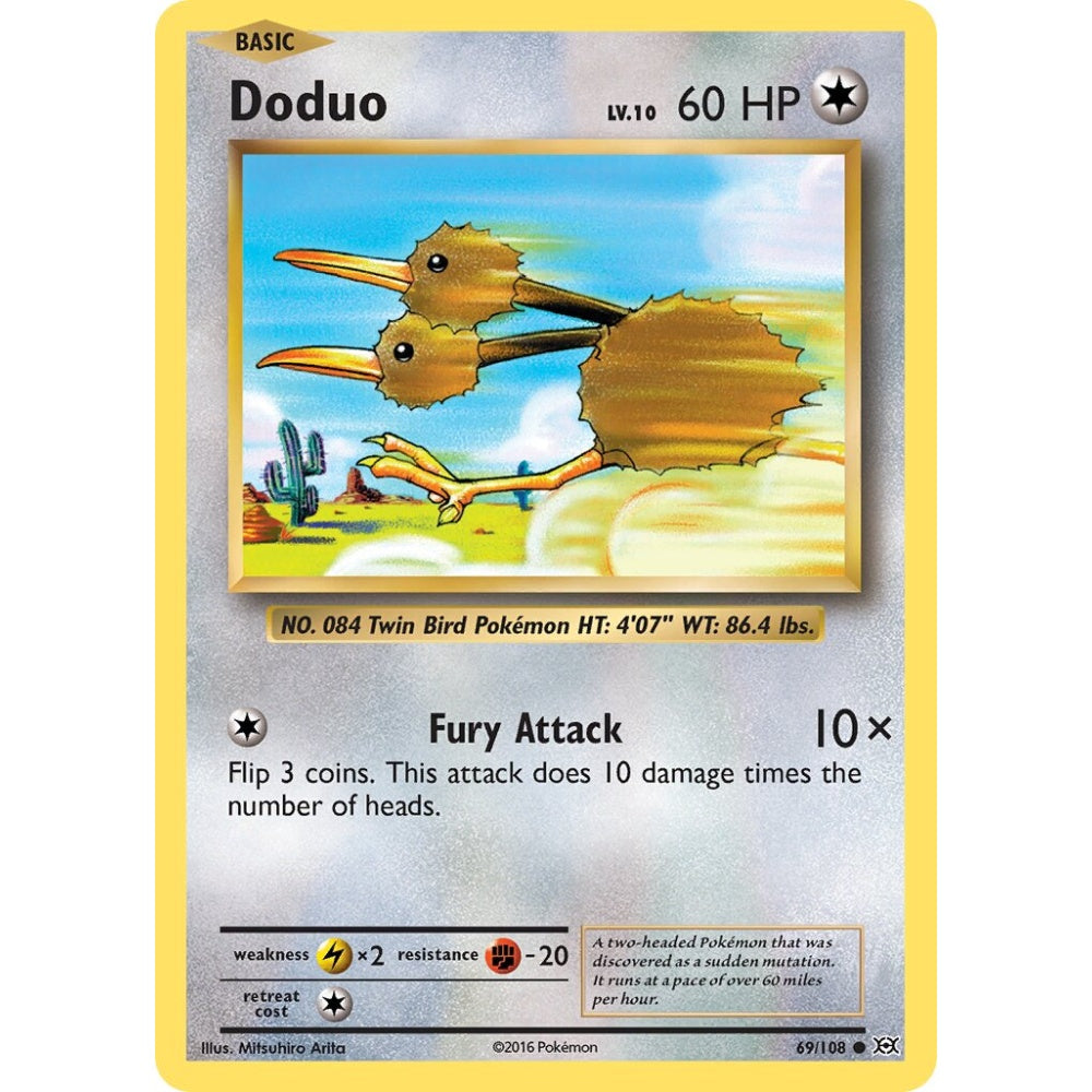 Doduo Common 69/108 Pokemon Card Game Evolutions