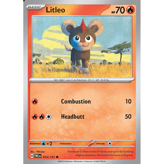 Litleo Common 015/131 Pokemon Card Game Prismatic Evolutions