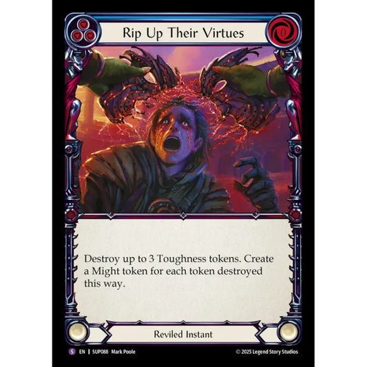 Rip Up Their Virtues SUP088-RF Super-Rare Flesh & Blood Trading Card Game Super Slam in Rainbow Foil Art