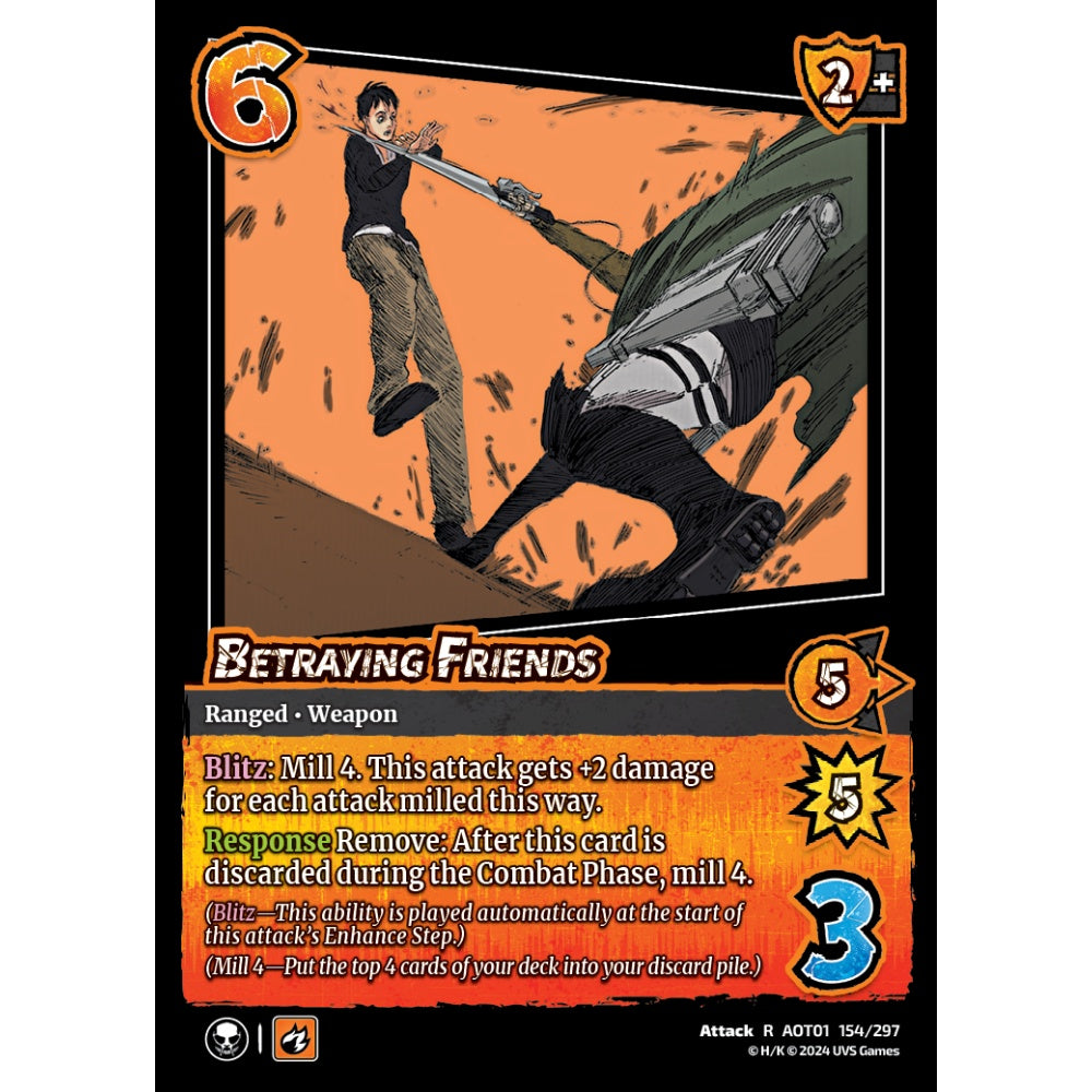 Betraying Friends, 154/297, R, UniVersus, Attack on Titan: Battle for Humanity
