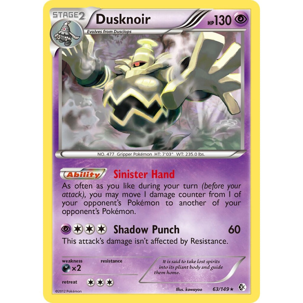 Dusknoir Rare Holo 63/149 Pokemon Card Game Boundaries Crossed