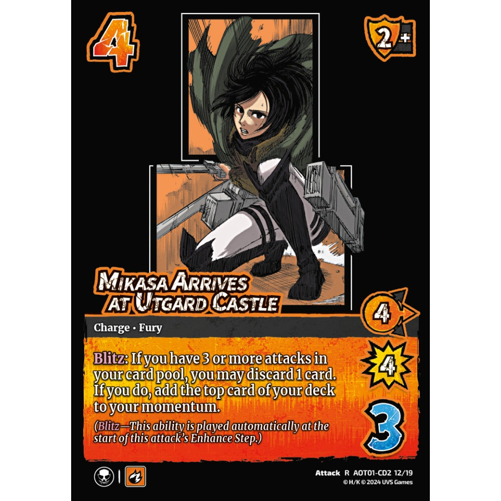 Mikasa Arrives at Utgard Castle, 12/19, R, UniVersus, Attack on Titan: Battle for Humanity