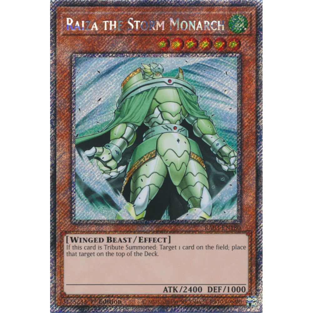 Raiza the Storm Monarch RA03-EN180 Platinum Platinum Secret Rare Yu-Gi-Oh Quarter Century Bonanza in Art