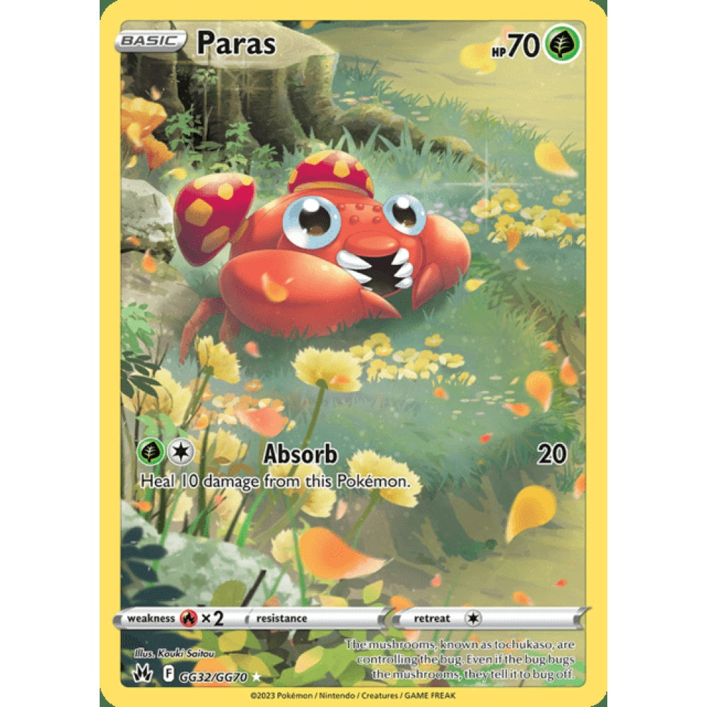 Paras Illustration Rare GG32/GG70 Pokemon Card Game Crown Zenith