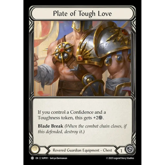 Plate of Tough Love SUP011-CF Common Flesh & Blood Trading Card Game Super Slam in Cold Foil Art