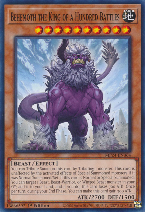 Behemoth the King of a Hundred Battles JUSH-EN050 Rare Rare Yu-Gi-Oh Justice Hunters in Art