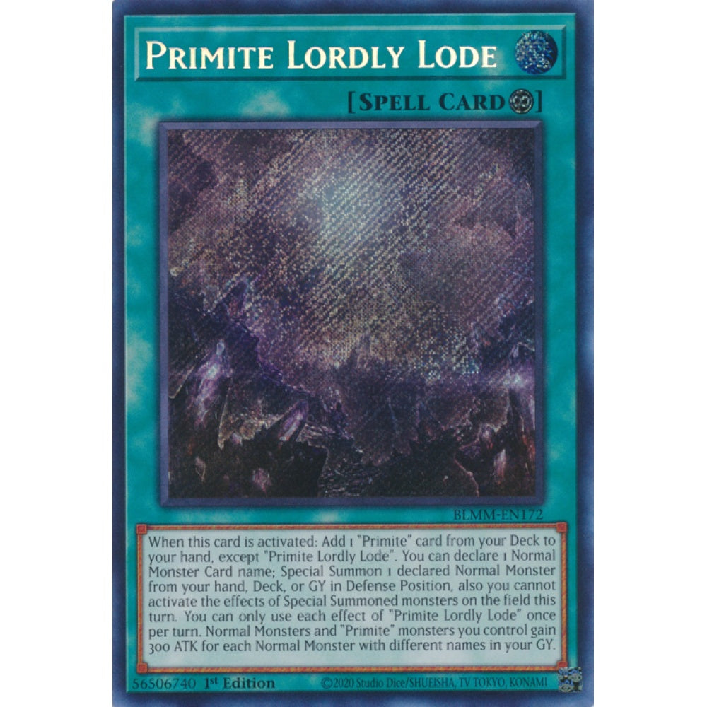 Primite Lordly Lode ROTA-EN058 QCR Quarter Century Secret Rare Yu-Gi-Oh Rage of the Abyss in Art