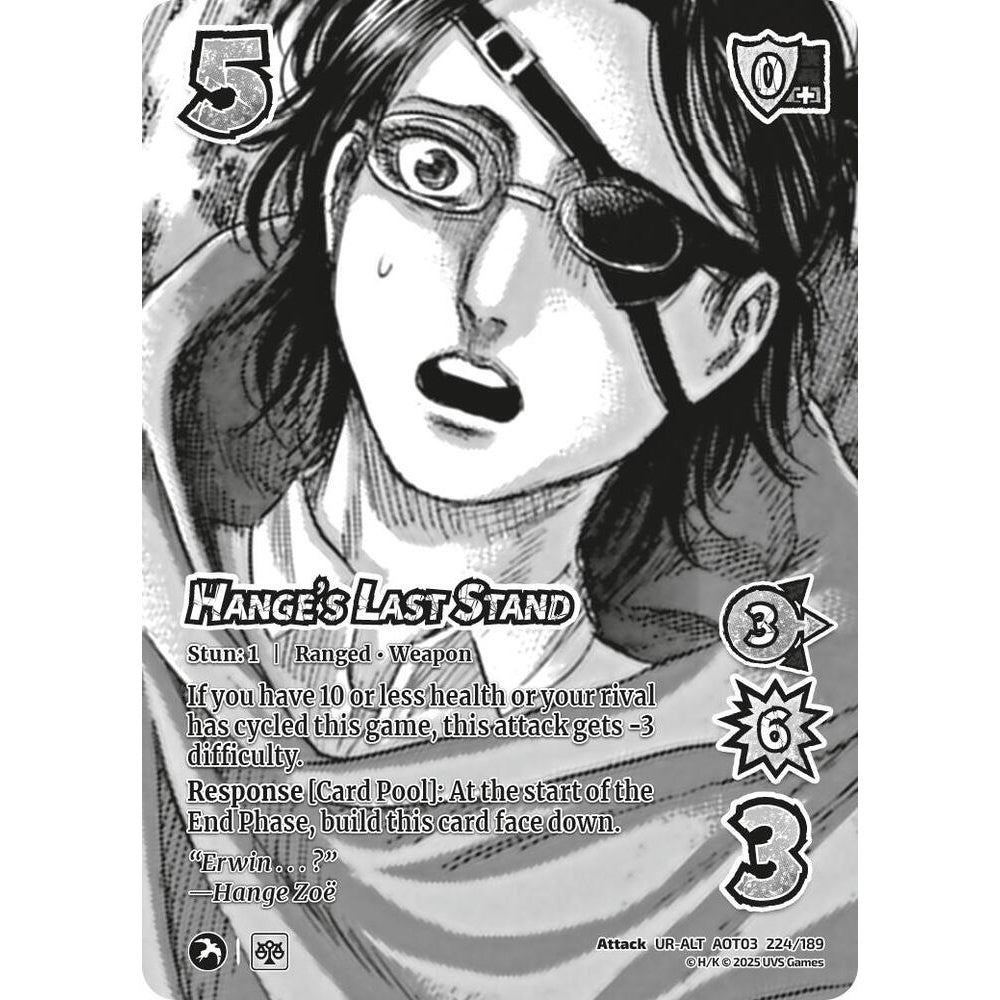 Hange's Last Stand 224/189 AOT03 Universus Attack on Titan: Apocalypse Attack UR-ALT