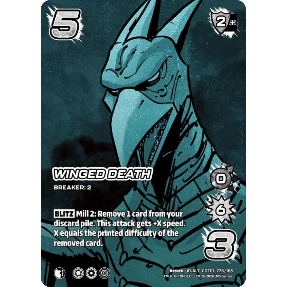 Winged Death GDZ01 226/186 GDZ01 Universus Godzilla: Reign of Kaiju Attack UR-ALT