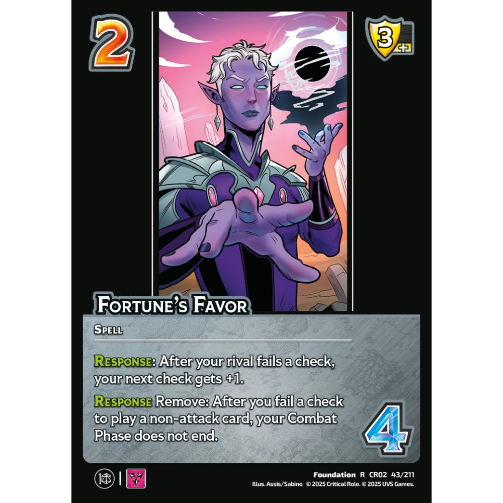 Fortune’s Favor, 43/211, CR02, Universus, Critical Role: Heroes Of Exandria, Foundation, R