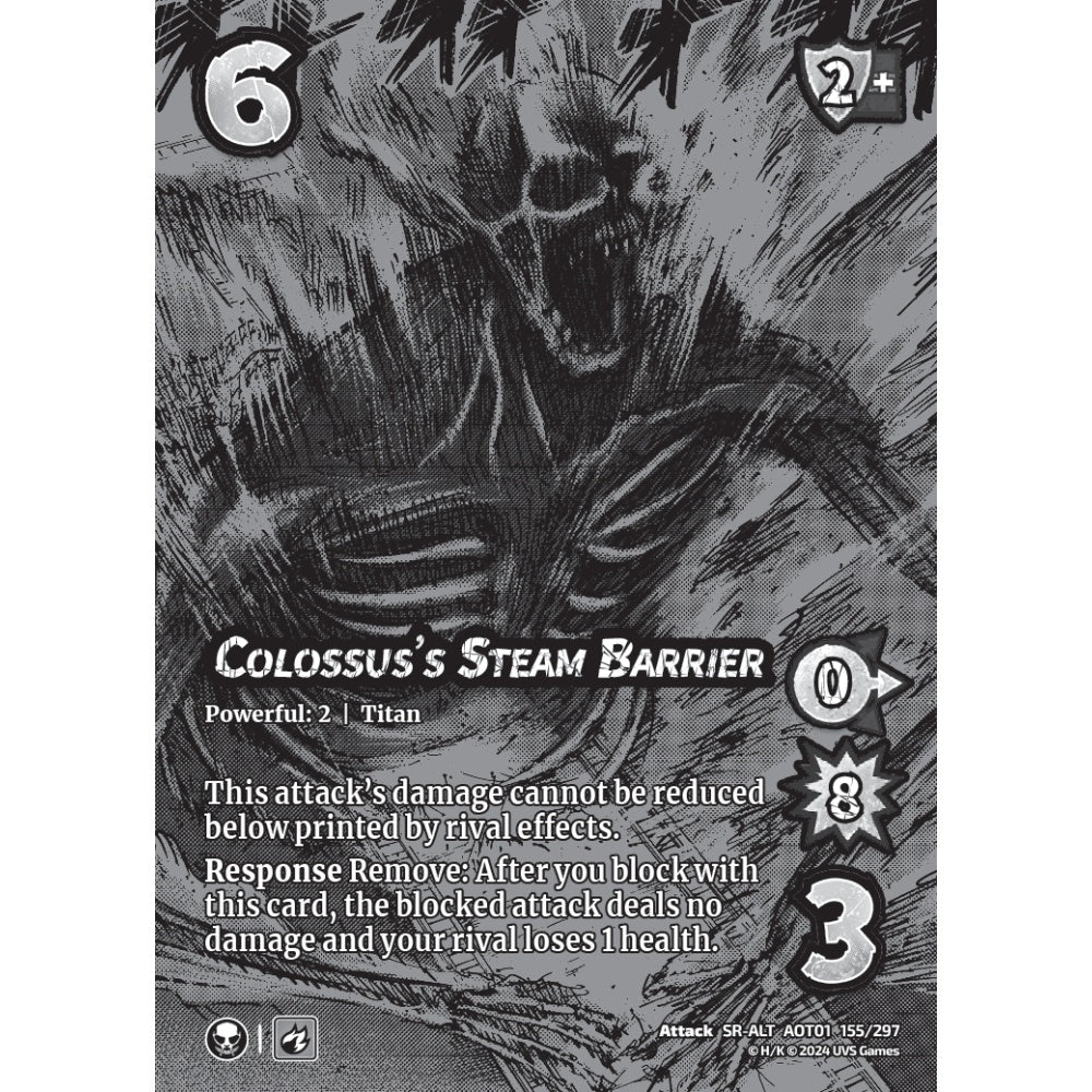 Colossus's Steam Barrier, 155/297, SR-ALT, UniVersus, Attack on Titan: Battle for Humanity