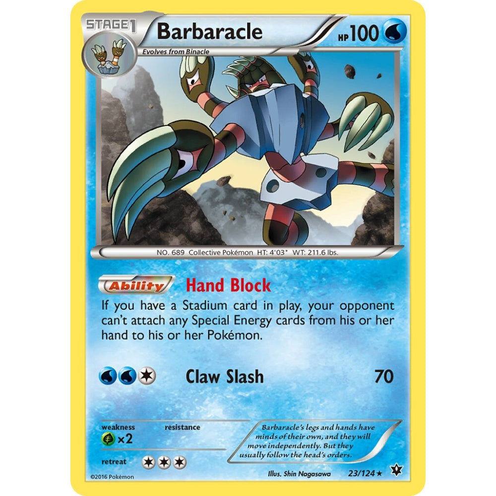 Barbaracle Rare 23/124 Pokemon Card Game Fates Collide