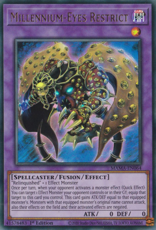 Millennium-Eyes Restrict JUSH-EN047 Rare Rare Yu-Gi-Oh Justice Hunters in Art