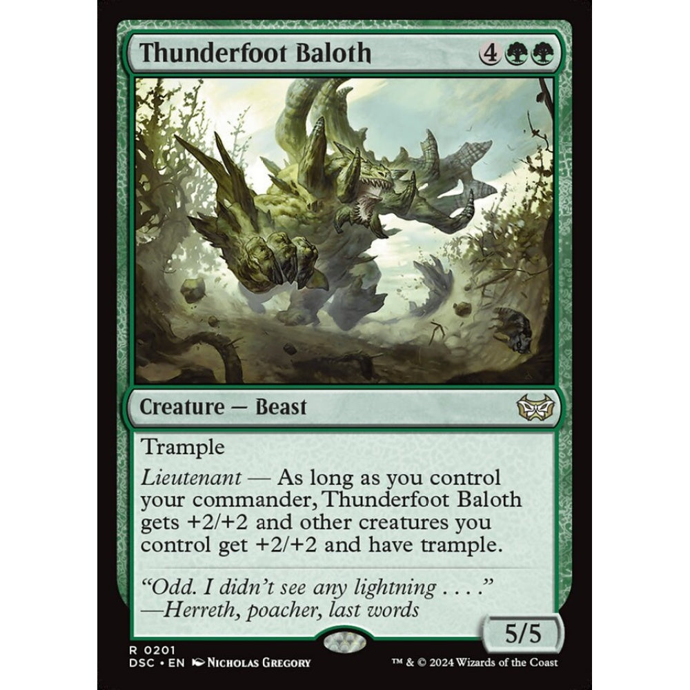 Thunderfoot Baloth, 201, rare, Magic: The Gathering, Duskmourn: House of Horror