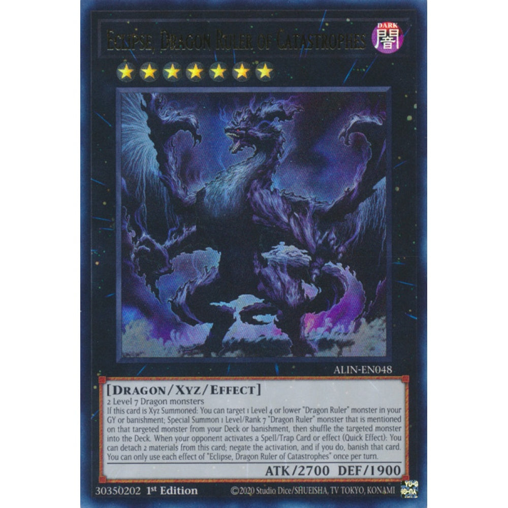 Eclipse, Dragon Ruler of Catastrophes ALIN-EN048 QCR Quarter Century Secret Rare Yu-Gi-Oh Alliance Insight in Art
